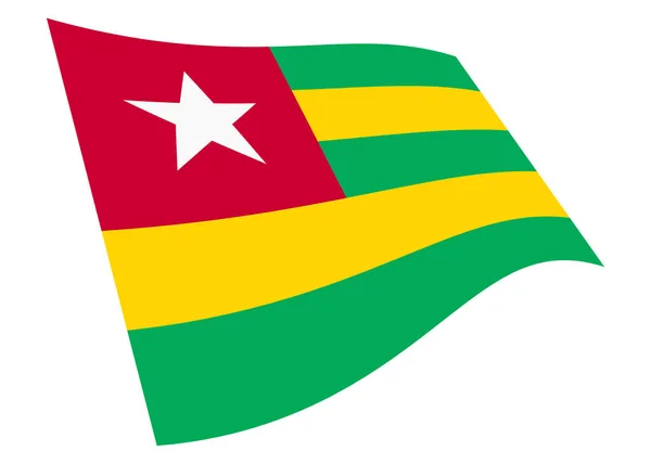 Togo Flag Green Red Yellow Stripe White Star Background Illustration — ストック写真