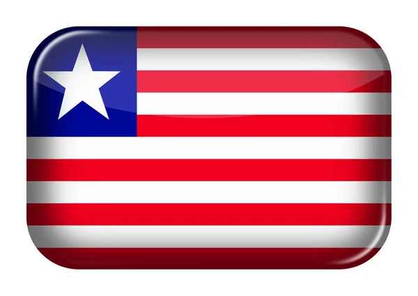 Liberia Web Icon Rectangle Button Clipping Path Illustration — Stock Photo, Image