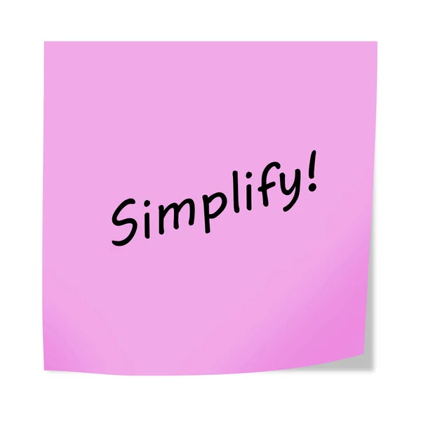 Simplify Concept Illustration Post Note Reminder White Clipping Path — Stock Photo, Image