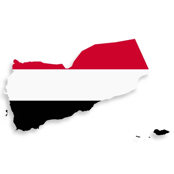 Een Jemen Vlag Kaart Witte Achtergrond Met Clipping Pad Illustratie — Stockfoto
