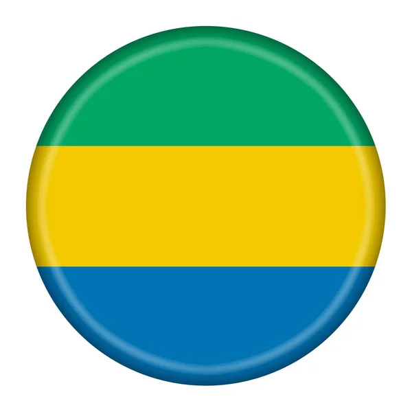 Przycisk Flagi Gabon Ilustracja Ścieżką Wycinania — Zdjęcie stockowe