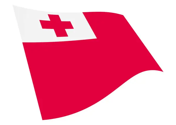 Tonga Mávání Vlajka Grafiku Izolované Bílém Výstřižkem Cesta Ilustrace — Stock fotografie