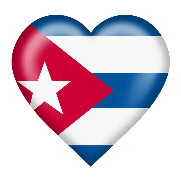 Kırpma Yolu Illüstrasyonlu Beyaz Üzerine Izole Edilmiş Bir Küba Bayrağı — Stok fotoğraf