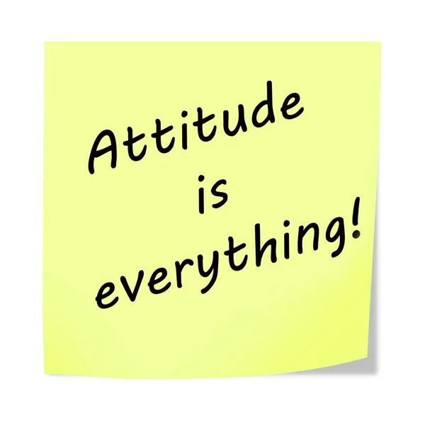 Attitude Everything Illustration Post Note Reminder White Clipping Path — Stock Photo, Image