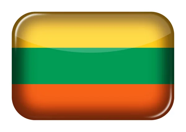 Icono Web Lituania Botón Rectángulo Con Ruta Recorte Ilustración —  Fotos de Stock