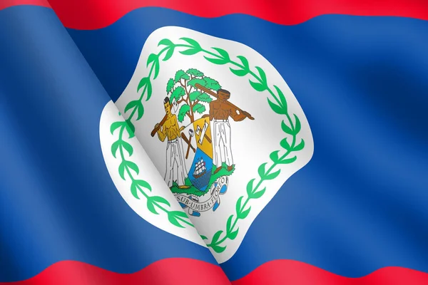 Belize Viftande Flagga Illustration Vind Krusning — Stockfoto