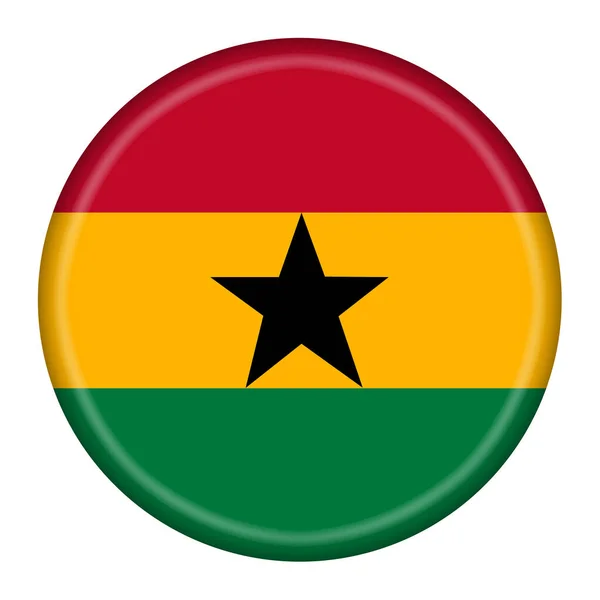 Ghána Gomb Illusztráció Vágási Útvonal — Stock Fotó