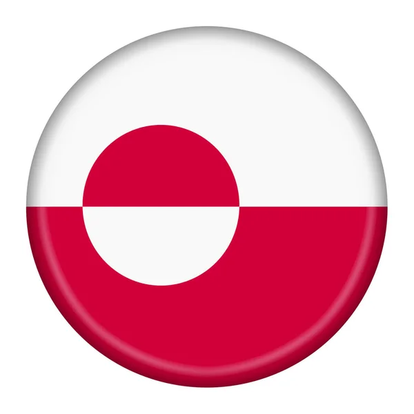 Uma Bandeira Groenlândia Botão Ilustração Com Caminho Recorte — Fotografia de Stock