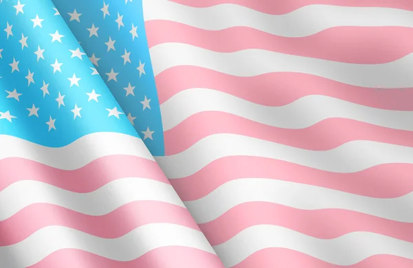 Eua Transgênero Acenando Bandeira Ilustração Vento Ondulação — Fotografia de Stock