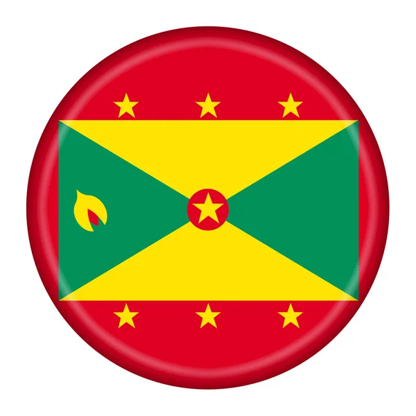 Een Grenada Vlag Knop Illustratie Met Clipping Pad — Stockfoto