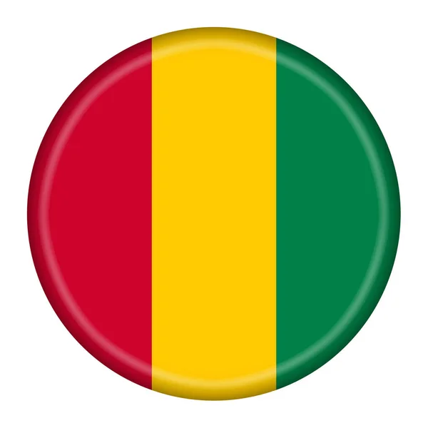 Egy Guineai Zászló Gomb Illusztráció Vágási Útvonal — Stock Fotó