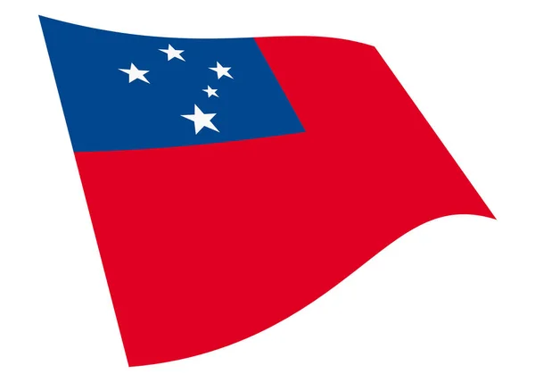 Een West Samoa Zwaaiende Vlag Grafisch Geïsoleerd Wit Met Clipping — Stockfoto