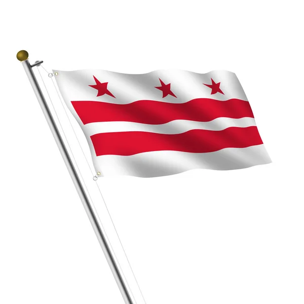 Bir Washington Flagpole Çizimi Kırpma Yolu Ile Beyaz Üzerine — Stok fotoğraf
