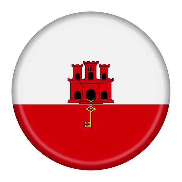 Pulsante Gibilterra Illustrazione Con Percorso Ritaglio Rosso Castello Bianco — Foto Stock