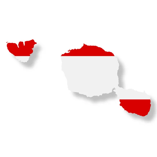 Mapa Bandeira Taiti Fundo Branco Com Recorte Caminho Ilustração — Fotografia de Stock