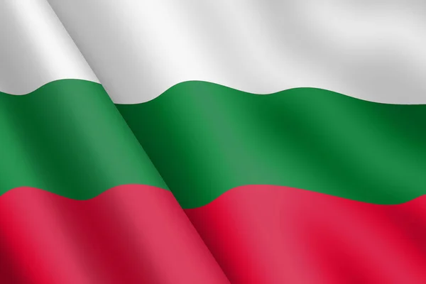 Ein Bulgarien Schwenkt Flagge Illustration Wind Wellen — Stockfoto