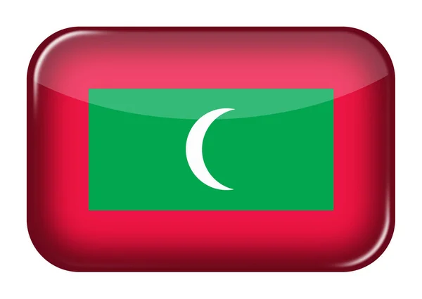 Ένα Κουμπί Ορθογώνιο Εικονίδιο Web Μαλδίβες Περικοπή Διαδρομή Εικονογράφηση — Φωτογραφία Αρχείου
