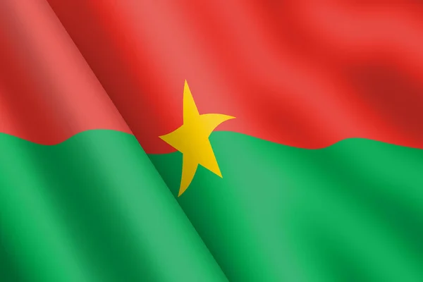 Μια Burkina Κυματίζει Σημαία Εικόνα Κυματισμός Του Ανέμου — Φωτογραφία Αρχείου