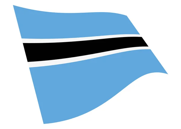 Botswana Размахивая Флагом Иллюстрация Изолированы Белом Вырезкой Путь — стоковое фото