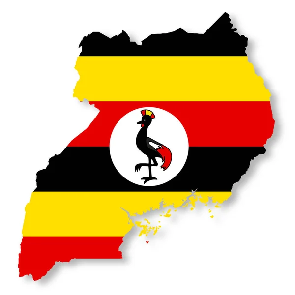 Карта Уганды Белом Фоне Трёхмерной Иллюстрацией — стоковое фото
