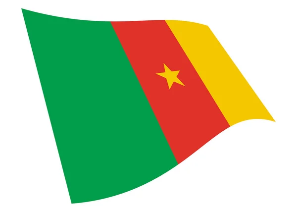 Camerún Ondeando Bandera Ilustración Aislada Blanco Con Ruta Recorte —  Fotos de Stock