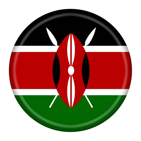 Kenya Flag Button Illustration Clipping Path — Stock Photo, Image