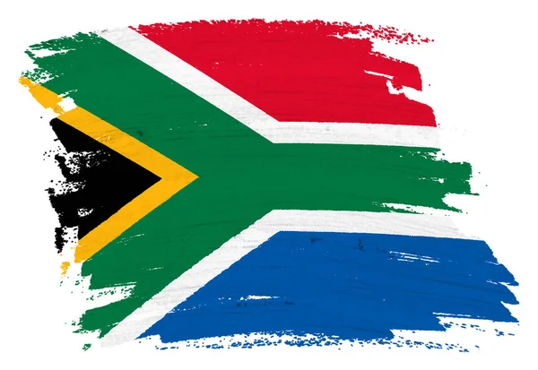 Eine Republik Südafrika Flagge Hintergrund Farbe Splash Pinselstrich Illustration Mit — Stockfoto