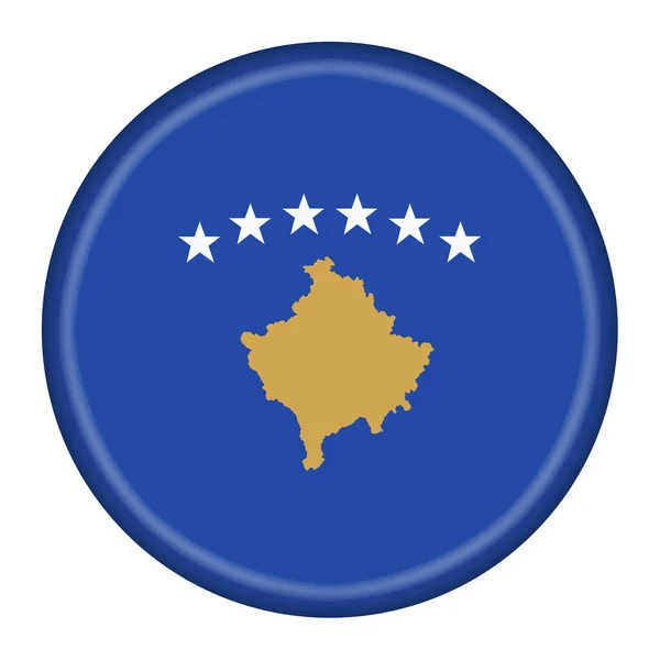 Kosovo Flag Button Illustration Clipping Path — Stock Photo, Image