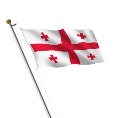 Kırpma yolu beyaz üzerine Georgia Bayrak Direği illüstrasyonu