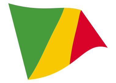 Beyaz üzerinde kırpma yolu ile izole edilmiş bir Kongo bayrağı 3d illüstrasyonu