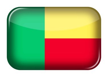 Bir Benin web simgesi dikdörtgen düğmesi ve kırpma yolu 3d illüstrasyonu