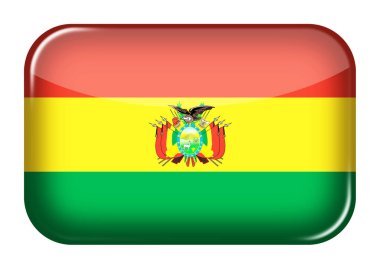 Bir Bolivya web simgesi dikdörtgen düğmesi ve kırpma yolu 3d illüstrasyonu