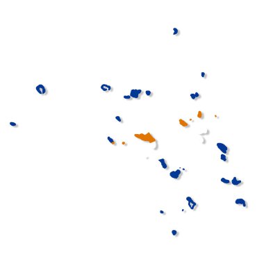 Beyaz arkaplan üzerinde bir Marshall Adaları bayrak haritası ve kırpma yolu 3d illüstrasyon