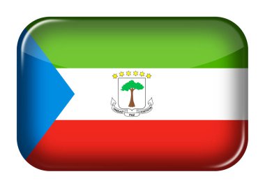 Bir Ekvator Ginesi web simgesi dikdörtgen düğmesi kırpma yolu 3d illüstrasyon