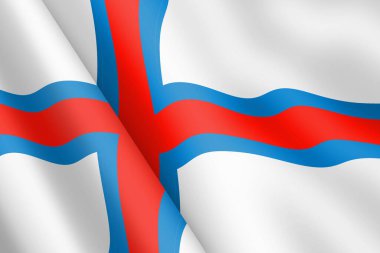A Faroe Islands waving flag 3d illustration wind ripple clipart