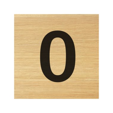 Kırpma yolu beyaz üzerine sıfır sıfır tahta blok