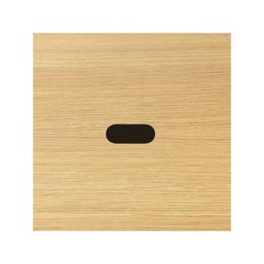 Kırpma yolu ile beyaz üzerine bir Eksi işareti tahta blok