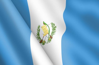 Guatemala bayrağı sallıyor. 3 boyutlu illüstrasyon rüzgar dalgalanması.