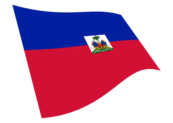 Stock image A Haiti waving flag 3d illustration isolated on white with clipping path