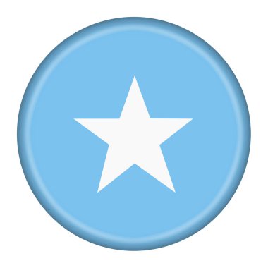 Bir Somali bayrağı düğmesi kırpma yolu ile 3d illüstrasyon