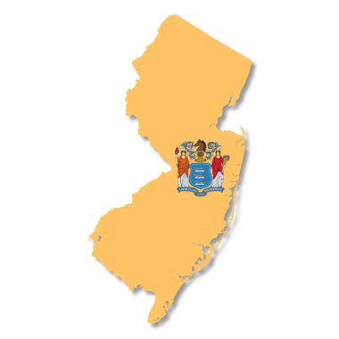 Bir New Jersey Eyaleti Bayrak Haritası Çizimi kırpma yolu ile
