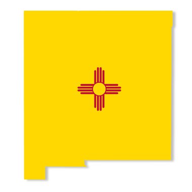 Bir New Mexico Eyaleti Bayrak Haritası Çizimi kırpma yolu ile