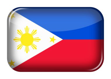 Bir Filipinler web simgesi dikdörtgen düğmesi kırpma yolu 3d illüstrasyon