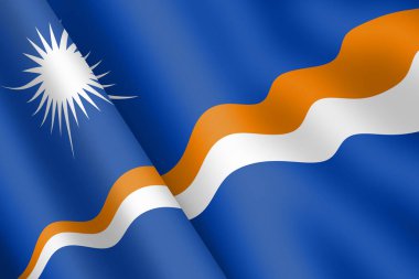 Bir Marshall Adaları 3D bayrak sallıyor.