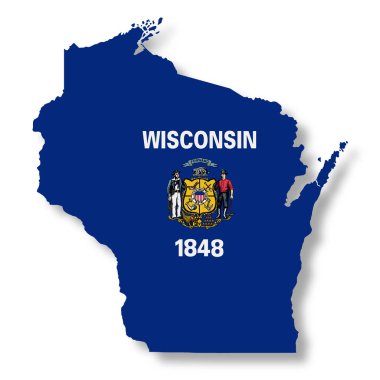kırpma yolu ile Wisconsin Eyaleti bayrak haritası