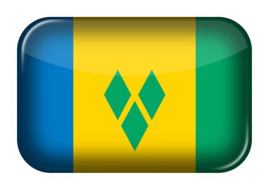 Bir Saint Vincent ve Grenadines web simgesi dikdörtgen düğmesi kırpma yolu mavi yeşil çizgili elmaslar