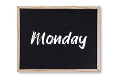 Gölge kaldırmak için kırpma yolu ile tebeşirle Pazartesi kelimesi