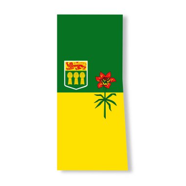 Kesme yolu olan bir Saskatchewan Kanada bayrak haritası