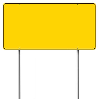 Metin alanı olan boş bir sarı yol uyarısı işareti