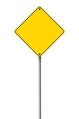 Metin alanı olan boş bir sarı yol uyarısı işareti